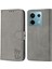 Xiaomi Redmi Note 13 5g Telefon Kılıfı Mutlu Kedi Desenli Cüzdan Kapak Çevirin-Gri (Yurt Dışından) 1