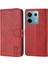 Xiaomi Redmi Note 13 5g Telefon Kılıfı Mutlu Kedi Desenli Cüzdan Kapak Çevirin-Kırmızı (Yurt Dışından) 1