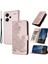 Xiaomi Redmi Note 13 Pro+ 5g Cüzdan Telefon Kılıfı Için Çiçek Desenli Baskılı Deri Kapak Çevirin-Gül Altın (Yurt Dışından) 1