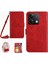 Xiaomi Redmi Note 13 Pro 4g Darbeye Dayanıklı Kılıf Baskılı Deri Telefon Kapağı-Kırmızı (Yurt Dışından) 1