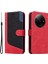 Xiaomi Redmi Için A3 Kılıf Pu Deri Üç Renkli Ekleme Folyo Koruyucu Kapak-Kırmızı (Yurt Dışından) 1