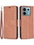 Xiaomi Poco M6 Pro 4g Deri Kılıf Standı Görünüm Folio Flip Telefon Kapağı-Kahverengi (Yurt Dışından) 1