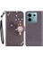 Xiaomi Redmi Note 13 4g Kılıf Taşlı Deri Telefon Kılıfı Baykuş Çiçek Desenli-Gri (Yurt Dışından) 1