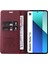Xiaomi Redmi Note 13 4g Kılıf Cüzdan Telefon Kapağı Manyetik Kapanış-Şarap Kırmızısı Için (Yurt Dışından) 2