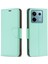 Xiaomi Poco X6 5g Telefon Kılıfı Için Düz Renk Pu Deri Standı Görünüm Kapağı Litchi Doku-Yeşil (Yurt Dışından) 1