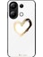 Xiaomi Redmi Note 13 4g Kılıf Desen Baskı Temperli Cam+Pc+Tpu Telefon Kapağı-Aşk Için/beyaz (Yurt Dışından) 1