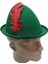Colezium15 Yeşil Renk Kırmızı Tüylü Peter Pan Şapkası Robin Hood Şapkası 24X23 cm (Clz) 2