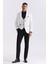 Beyaz Slim Fit Sivri Yaka Yelekli Smokin Takım Elbise 2