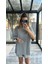 Kadın Siyah Beyaz Çizgili Kaşkorse Askı Detaylı Tshirt ve Şort Takım 3
