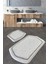 Genom Beyaz 2 Parça Banyo Paspas Seti (50X60 + 60X100) Akrilik 1