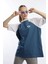 Kadın Oversize Fit Reglan Kol Basic Tişört Indigo 1