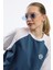 Kadın Oversize Fit Reglan Kol Basic Tişört Indigo 3