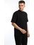 Erkek Oversize Fit Bisiklet Yaka Basic Tişört Siyah 2