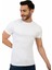 Erkek Bisiklet Yaka Regular Fit Basic Tişört Beyaz 2