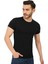 Erkek Bisiklet Yaka Regular Fit Basic Tişört Siyah 1