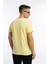 Erkek Bisiklet Yaka Regular Fit Carbon Fırçalı Tişört Sarı 3