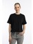 Kadin Oversize Fit Crop Tişört Siyah 1
