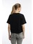 Kadin Oversize Fit Crop Tişört Siyah 3