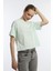 Kadin Oversize Fit Crop Tişört Yeşil 2