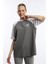 Polo State Kadın Oversize Fit Reglan Kol Basic Tişört Gri 3