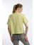 Kadin Oversize Fit Crop Tişört Sarı 3