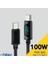 PD100W 5A Type-C To Type-C Dijital Göstergeli Örgülü Hızlı Şarj Data Kablosu Siyah 2