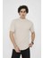 Bisiklet Yaka Slim Fit T-Shirt- Bej 1