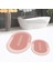 Dijital Baskılı Kaymaz Taban Yıkanabilir Oval Ikili Banyo Paspas Klozet Takımı, V-O-Klozet-02-Pembe, 1