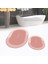 Dijital Baskılı Kaymaz Taban Yıkanabilir Oval Ikili Banyo Paspas Klozet Takımı, V-O-Klozet-03-Pembe, 1