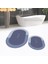 Dijital Baskılı Kaymaz Taban Yıkanabilir Oval Ikili Banyo Paspas Klozet Takımı, V-O-Klozet-03-Mavi, 1