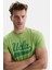 Margan Yeşil Bisiklet Yaka Baskılı Erkek Tshirt 2