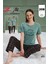 Kadın Yüksek Kalite Pamuklu Ekose Model Eş Kombinli Sıfır Yaka Kısa Kol Çağla Pijama Takımı 4