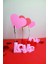 Pembe Love Yazılı Fotoğraf Tutucu Sevgiliye Not Tutucu Notluk 1