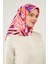 Pembe Fırça Desen Twill Eşarp 2