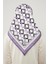 Mor Üçgen Desenli Trend Twill Eşarp 4