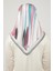 Gri Çizgili Desen Trend Twill Eşarp 4