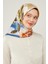Saks Çiçek Desen Trend Twill Eşarp 2