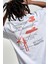 Bisiklet Yaka Breaking Down Baskılı Beyaz Oversize Erkek T-Shirt 3
