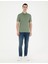 Erkek Haki Slim Fit Merserize Tişört 50288947-VR027 4