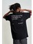 Bisiklet Yaka Discovery Baskılı Siyah Oversize Erkek T-Shirt 2