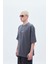 Baskılı Oversıze T-Shırt-Koyu Füme 2