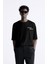 Bisiklet Yaka Bay Light Son Light Baskılı Siyah Oversize Erkek T-Shirt 3