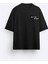 Bisiklet Yaka Bay Light Son Light Baskılı Siyah Oversize Erkek T-Shirt 4