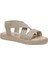 CS22053 4fx Bej Kadın Düz Sandalet 2