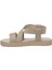 CS22053 4fx Bej Kadın Düz Sandalet 3