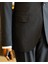 Italyan Stil Slim Fit Çizgili Ceket Yelek Pantolon Takım Elbise Siyah T11815 5