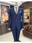 İtalyan stil ceket yelek pantolon takım elbise Lacivert T9932 1