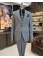 Italyan Stil Slim Fit Ceket Yelek Pantolon Takım Elbise Gri T11397 1