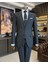 Italyan Stil Slim Fit Çizgili Ceket Pantolon Takım Elbise Antrasit T11932 1