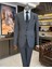 Italyan Stil Slim Fit Ceket Yelek Pantolon Takım Elbise Antrasit T11396 1